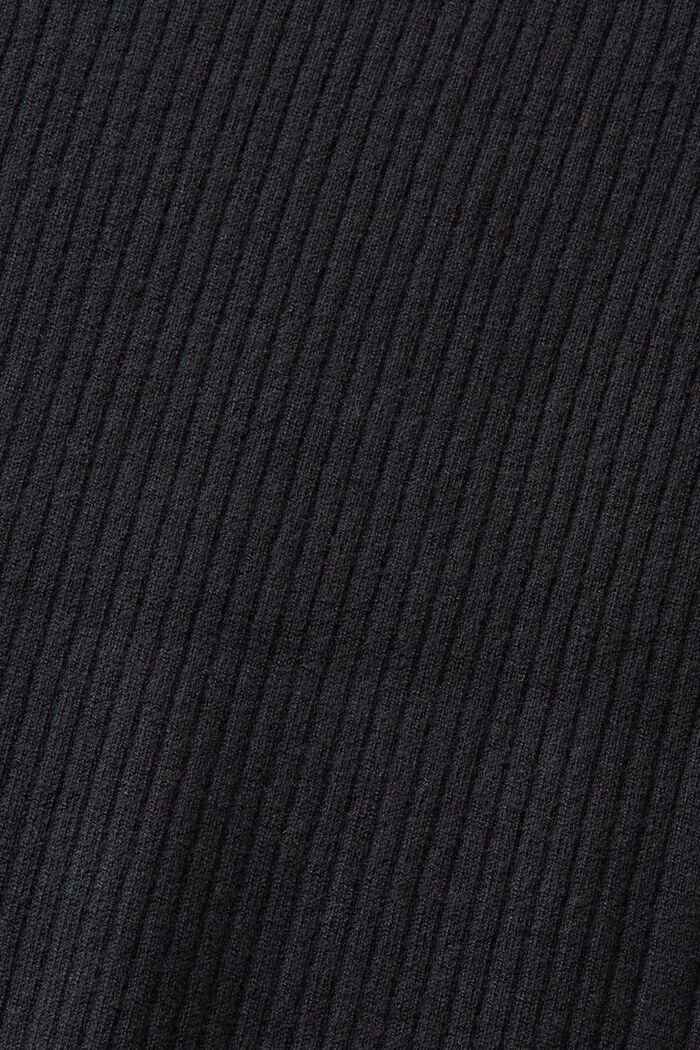 Minimekko pikeekauluksella ribbineulosta, BLACK, detail image number 5