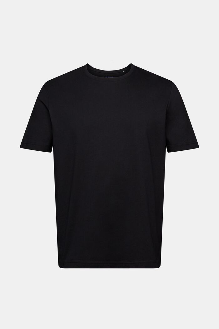 Pima-puuvillasta valmistettu jersey-T-paita, jossa pyöreä pääntie, BLACK, detail image number 5