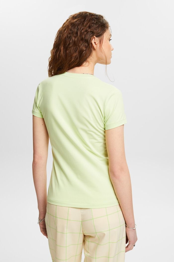 V-aukkoinen jersey-T-paita, PASTEL GREEN, detail image number 2