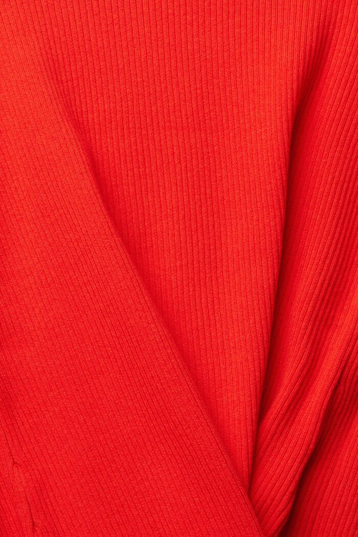 Ribbipintainen neulepusero, RED, detail image number 1