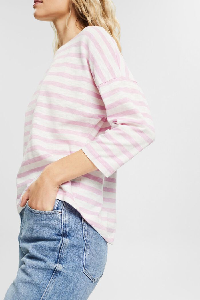 Raitakuvioinen pitkähihainen paita, PINK, detail image number 2