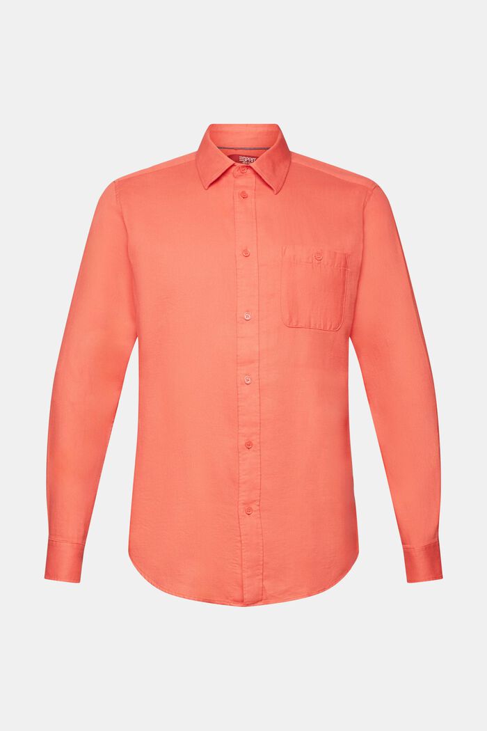Pintakuvioitu slim fit -paita, 100 % puuvillaa, CORAL RED, detail image number 6