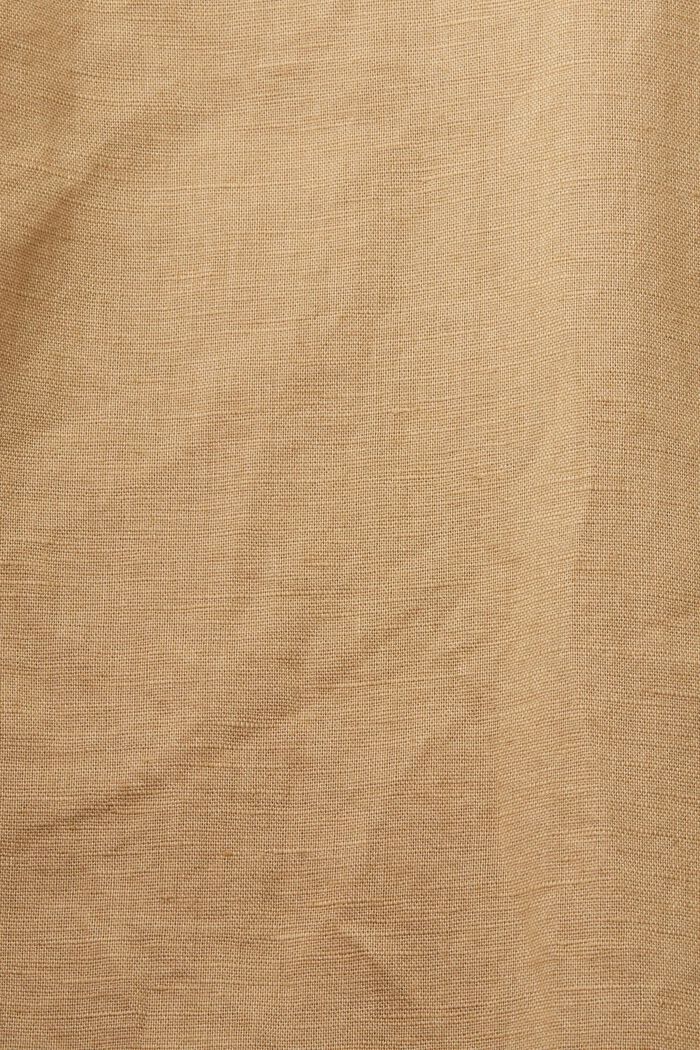 Lyhythihainen paita pellavaa ja puuvillaa, BEIGE, detail image number 5