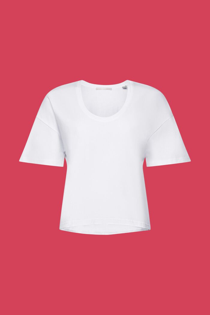 Vajaapituinen oversize-t-paita, 100 % puuvillaa, WHITE, detail image number 5
