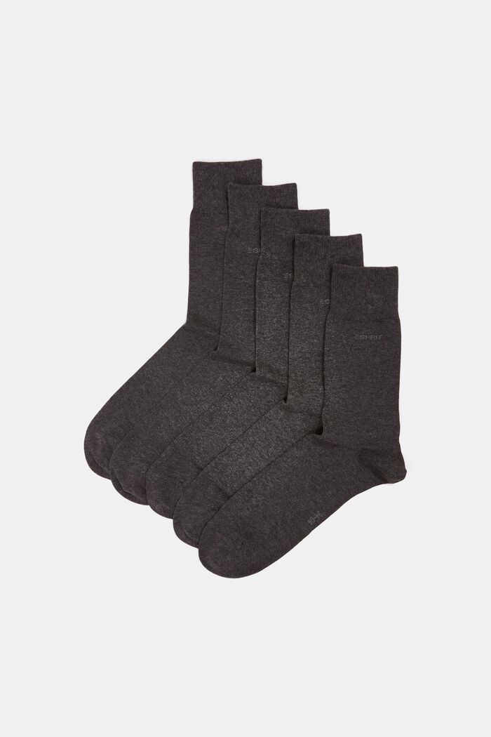 10 paria sukkia, luomupuuvillasekoitetta, ANTHRACITE MELANGE, detail image number 0
