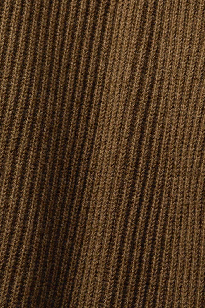 Ribbineuletakki, jossa V-pääntie, KHAKI GREEN, detail image number 4