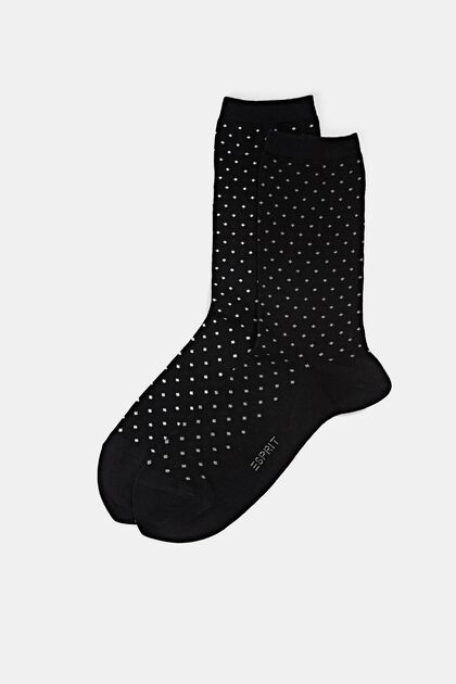 2 paria pilkullisia sukkia, luomupuuvillaa, BLACK, overview