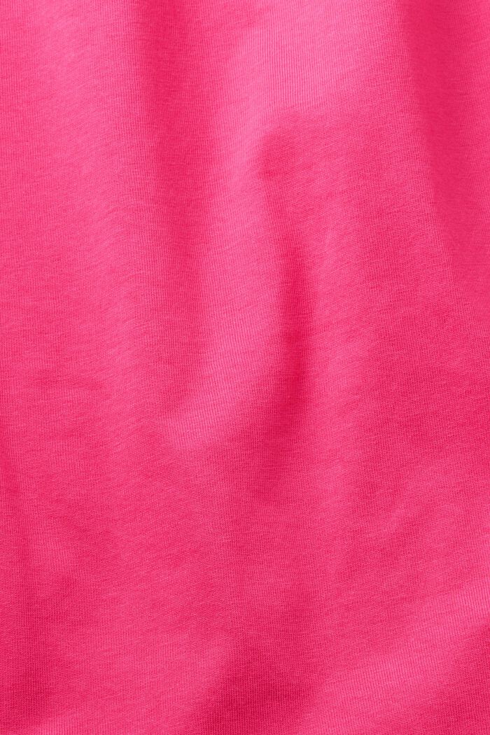 T-paita, jossa on kukkakuviointi rinnan kohdalla, PINK FUCHSIA, detail image number 4