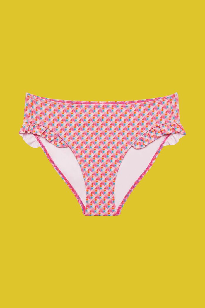 Moniväriset bikinihousut, joissa röyhelösomisteet, PINK FUCHSIA, detail image number 3