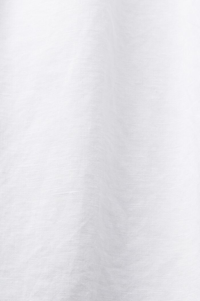 Hihaton, rypytetty pusero pellavaa ja puuvillaa, WHITE, detail image number 4