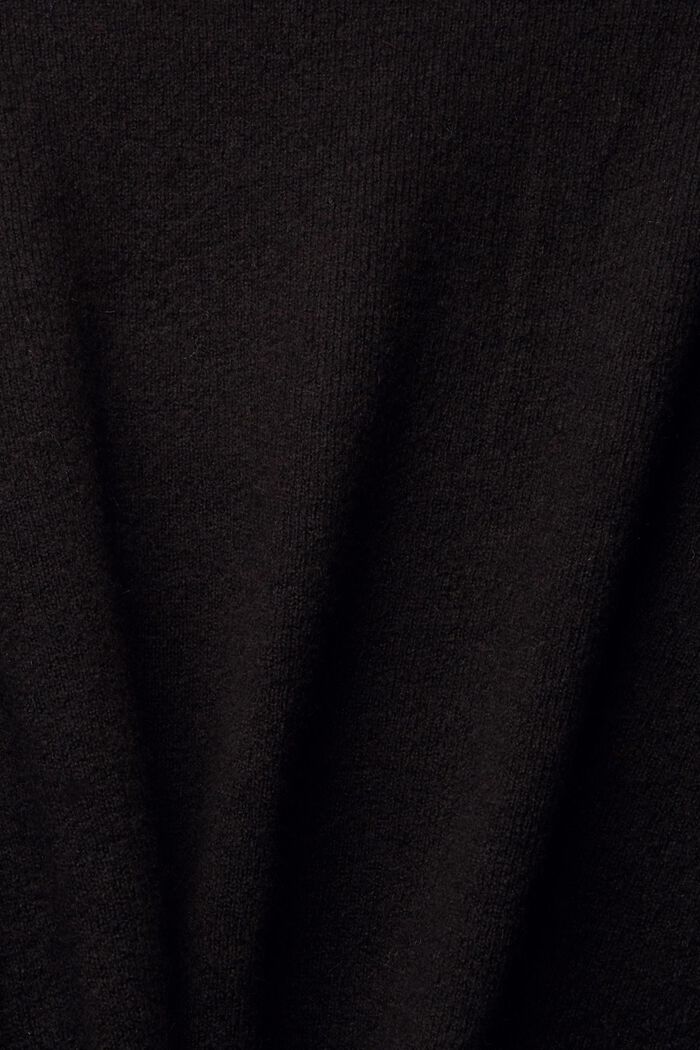 Sisältää villaa: pörröinen neulepusero, BLACK, detail image number 1