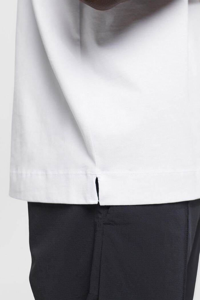 Puuvilla-t-paita, jossa printti rinnassa, WHITE, detail image number 4