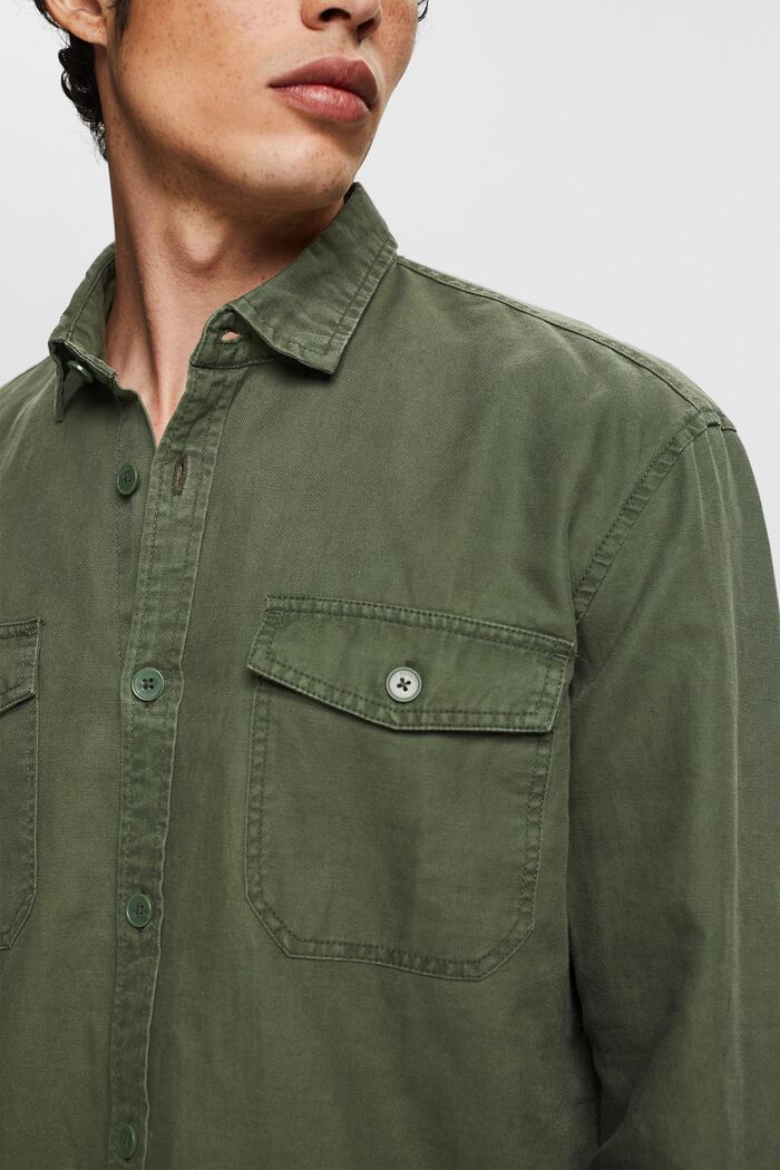 Pellavasekoitetta: oversize-paita, GREEN, detail image number 2