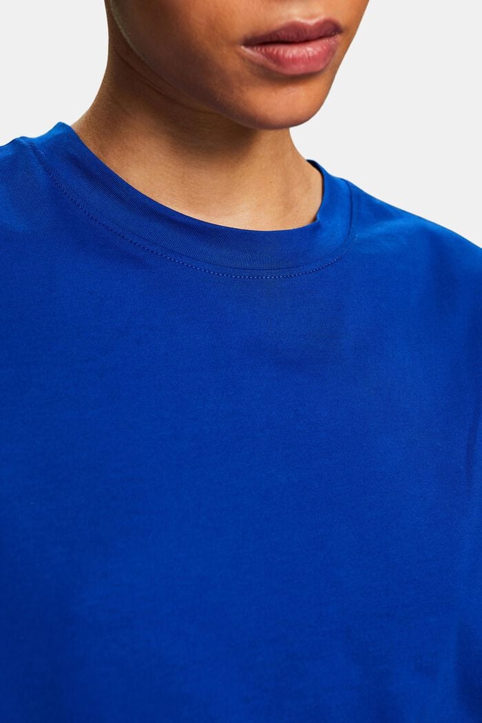 Pima-puuvillasta valmistettu T-paita, jossa pyöreä pääntie, BRIGHT BLUE, detail image number 3