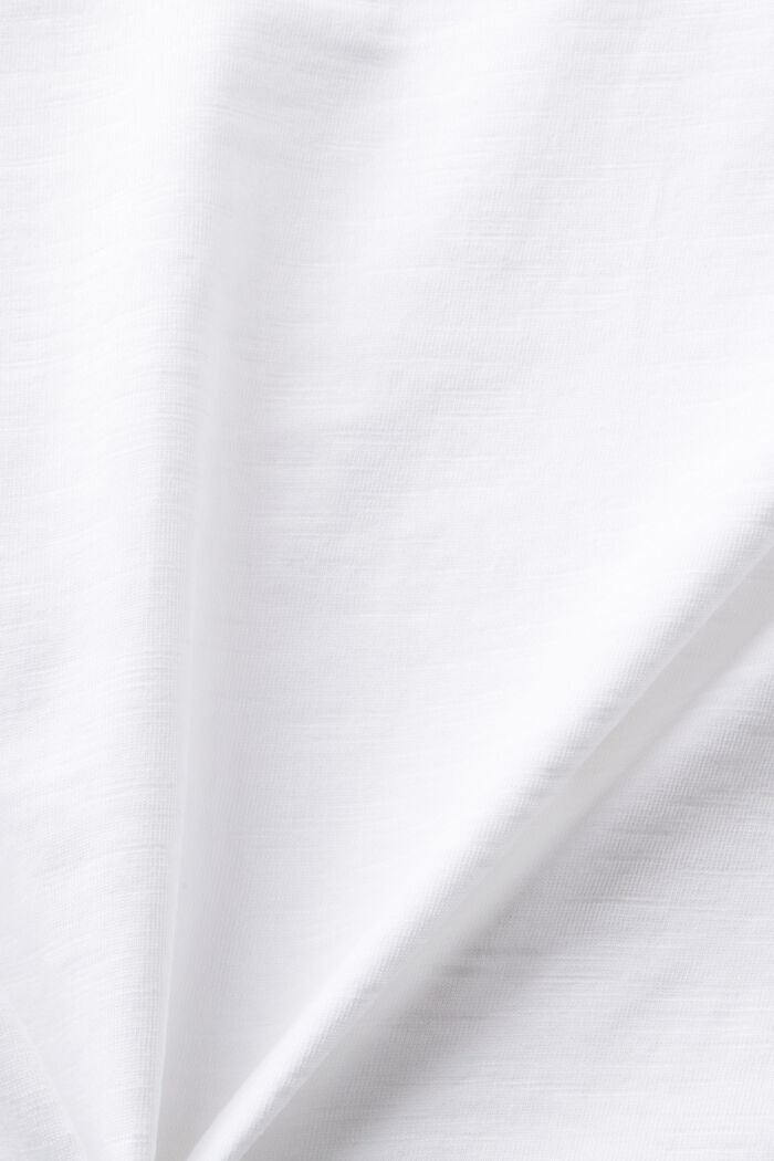 Pyöreäpäänteinen slub-T-paita, WHITE, detail image number 4