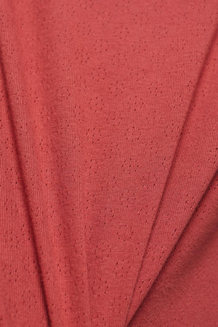 Pitkähihainen paita 100 % puuvillaa, TERRACOTTA, detail image number 5