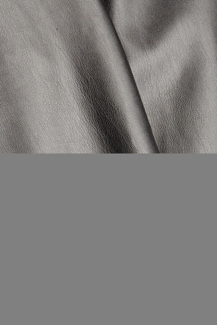 Vegaanista: vajaapituiset housut tekonahkaa, GUNMETAL, detail image number 4