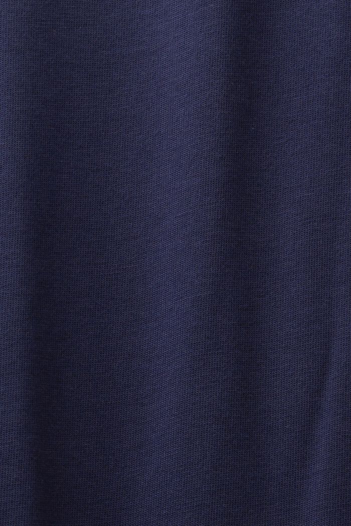 Kiristysnauhallinen T-paita puuvillajerseytä, DARK BLUE, detail image number 4