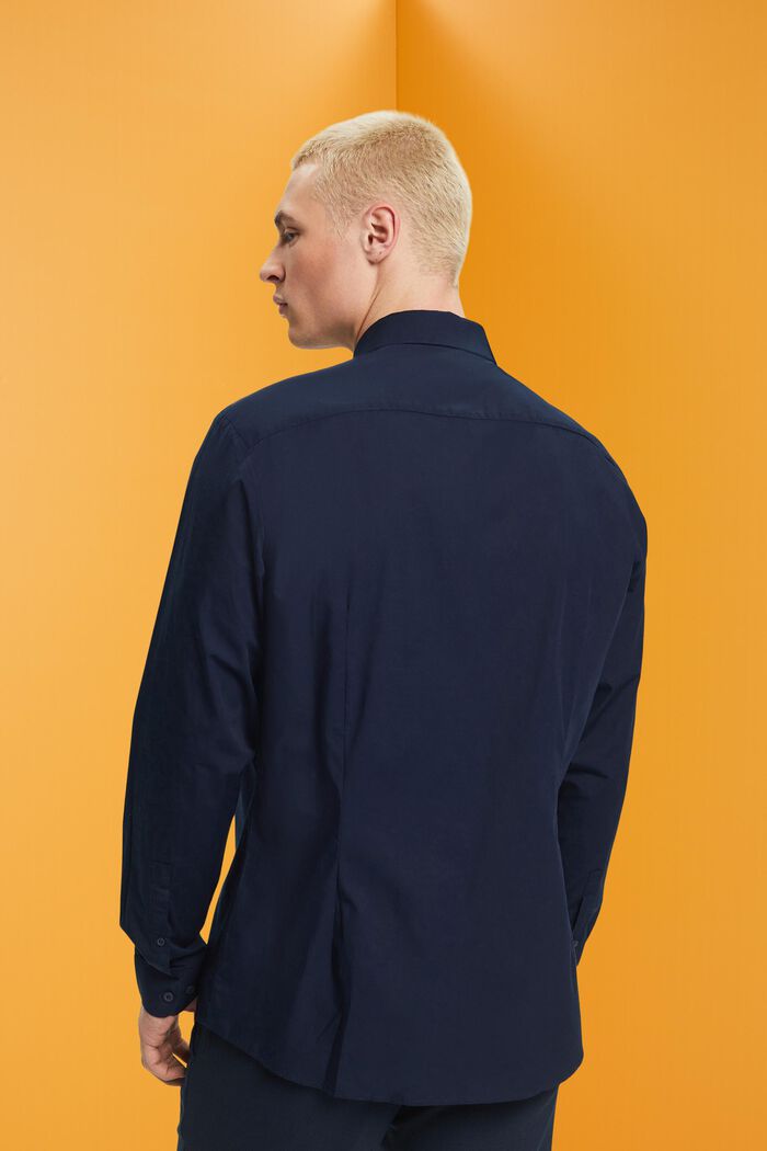 Puuvillainen slim fit -paita, NAVY, detail image number 3
