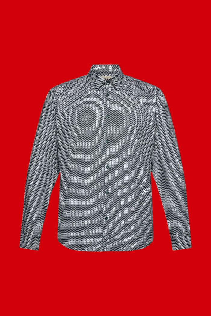 Kokonaan kuvioitu slim fit -paita, DARK TEAL GREEN, detail image number 6