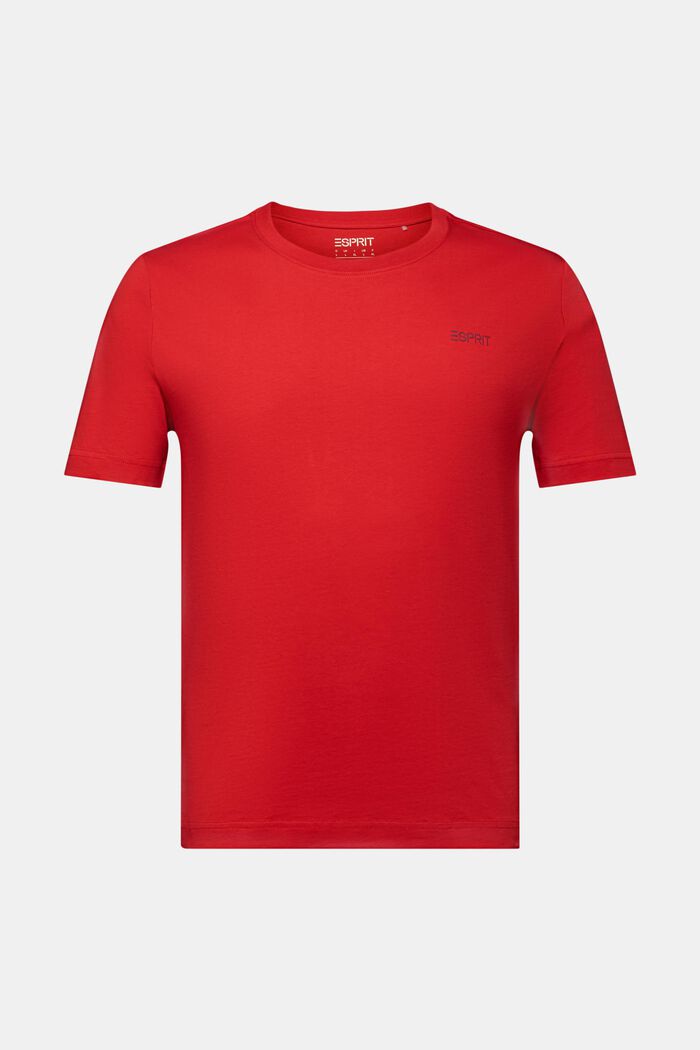 Logollinen t-paita puuvillajerseytä, DARK RED, detail image number 6