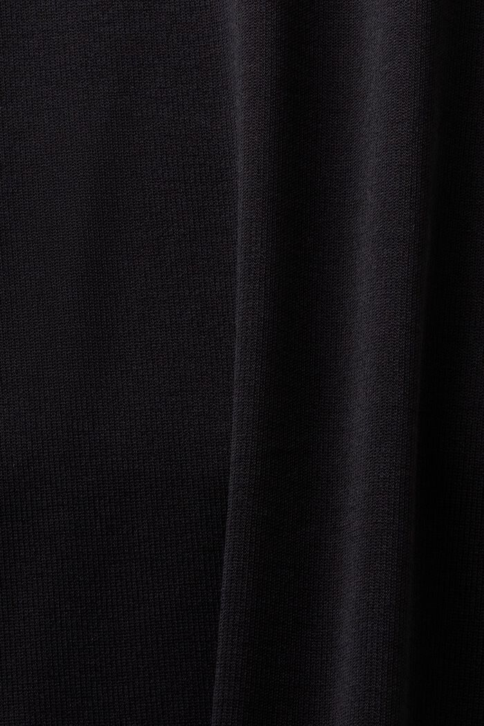 Korkeakauluksinen t-paita jerseytä, BLACK, detail image number 4