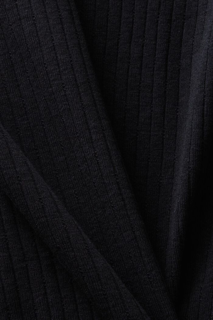 Pointelle-paita, jossa V-pääntie, BLACK, detail image number 5