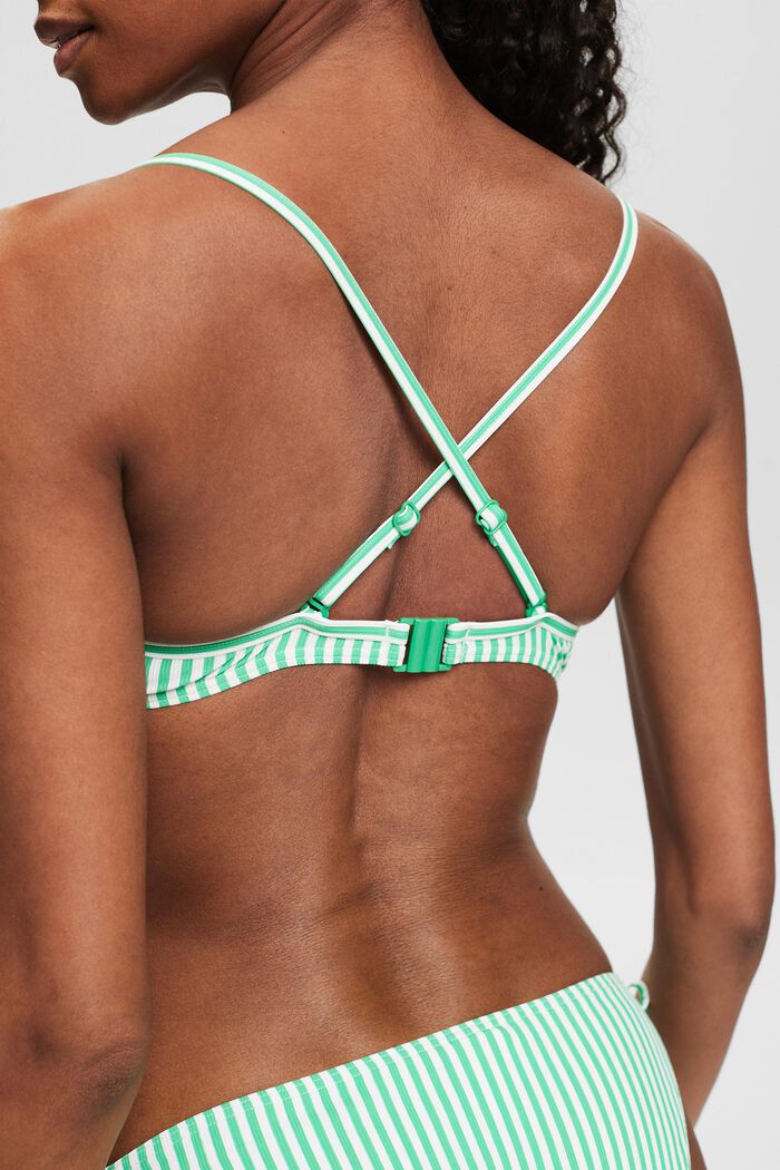 Raidallinen bikiniyläosa toppauksilla, GREEN, detail image number 1