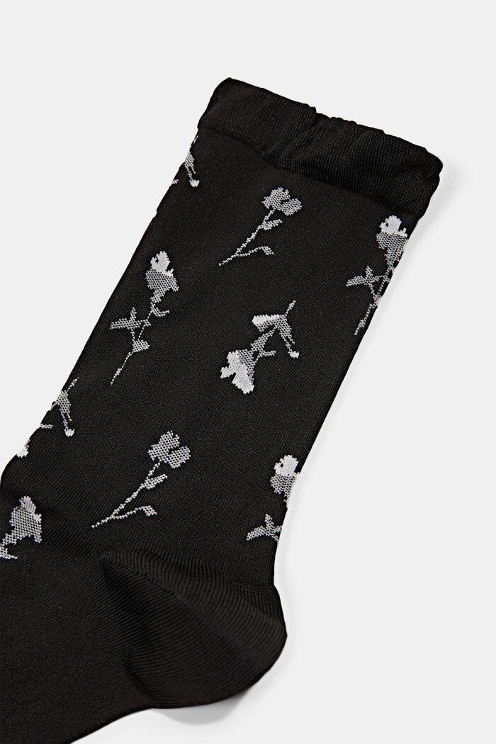 Kukalliset sukat, joissa ilmavat resorit, BLACK, detail image number 1