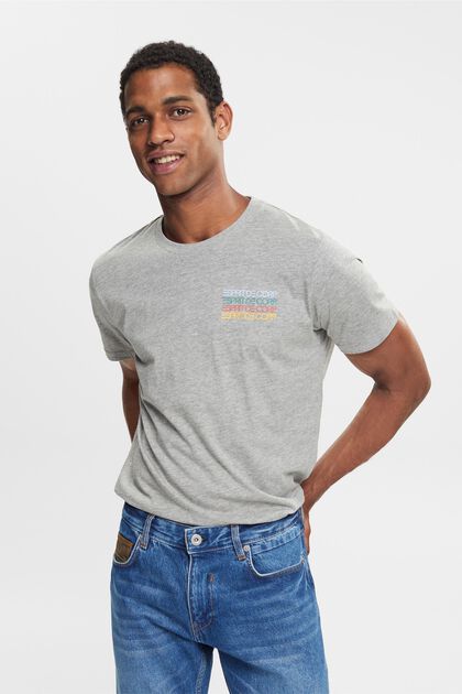 Jersey-T-paita, jossa värikäs logopainatus