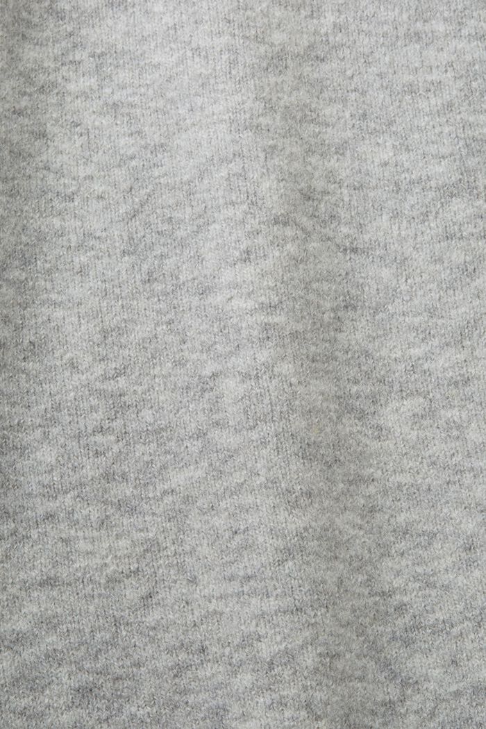 Napillinen, villasekoitteesta valmistettu neuletakki, jossa V-pääntie, LIGHT GREY, detail image number 5