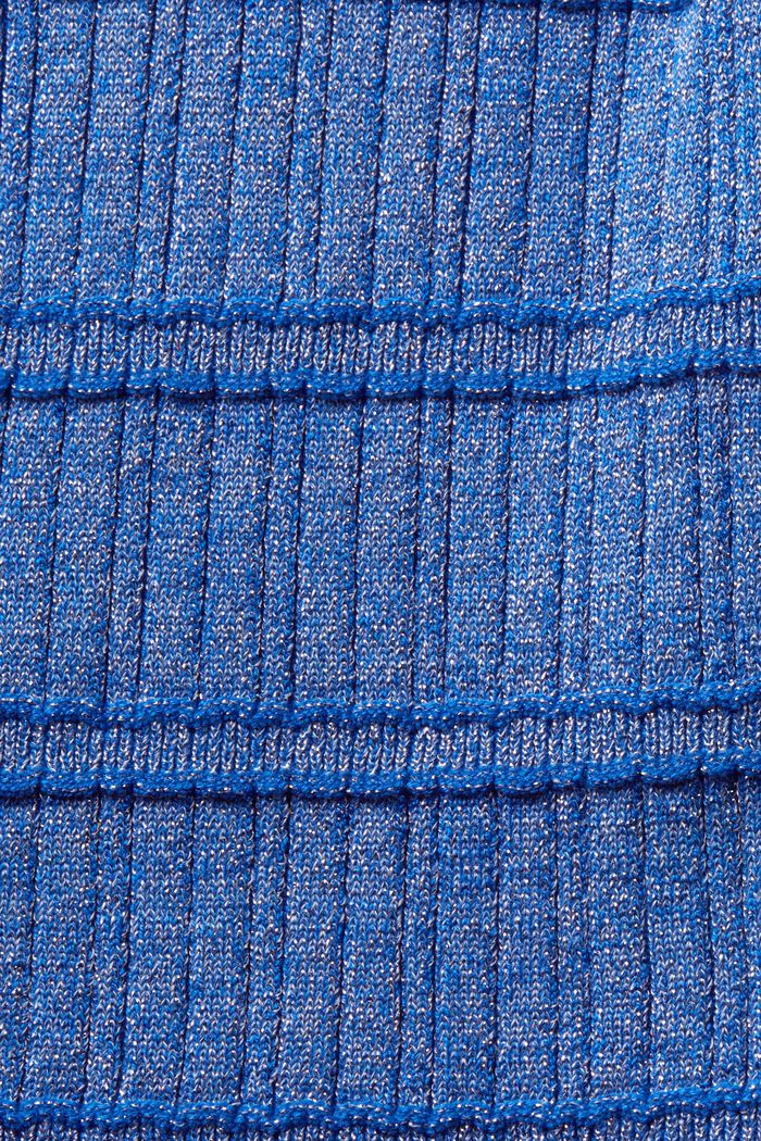 Hihaton lamé-neulepusero, jossa pystykaulus, BRIGHT BLUE, detail image number 4