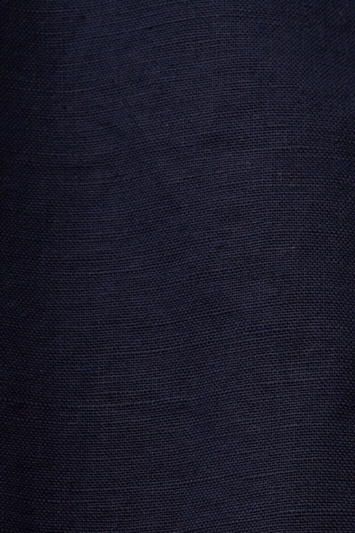 Puuvilla-pellavasekoitteesta valmistetut shortsit, joissa vyö, NAVY, detail image number 6