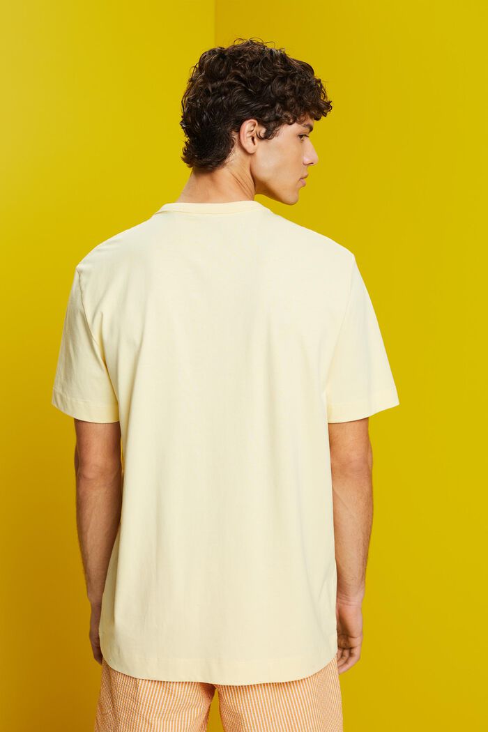 Jersey-t-paita 100 % puuvillaa, rinnan kohdalla painatus, LIGHT YELLOW, detail image number 3