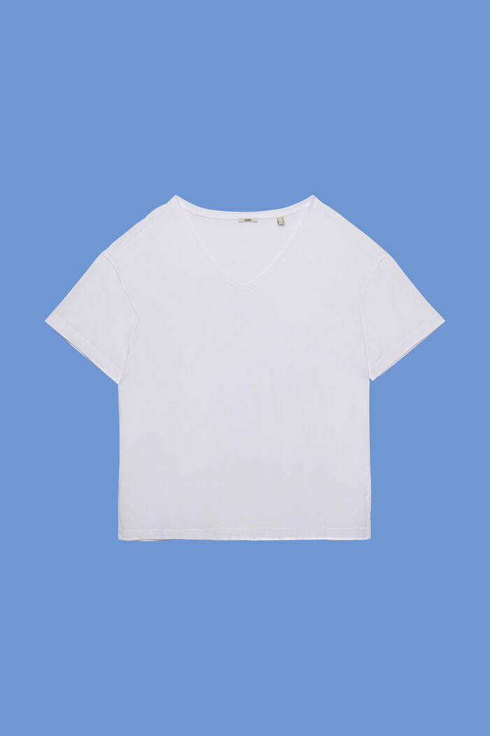 CURVY t-paita V-pääntiellä, TENCEL™, WHITE, detail image number 6