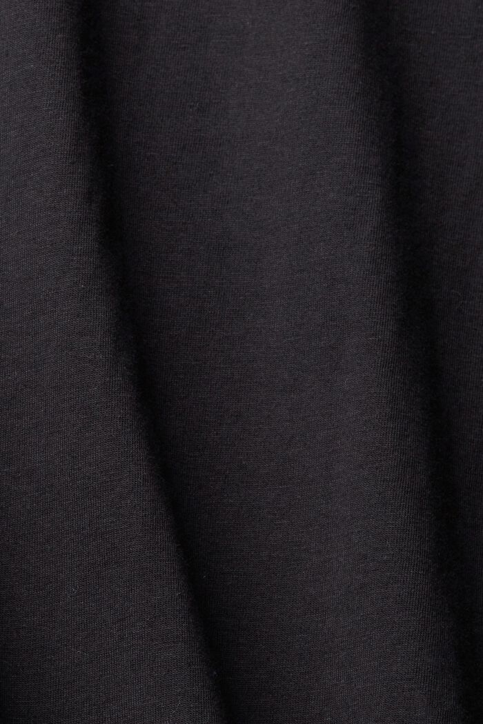 Jersey-t-paita, jonka etuosassa printti, BLACK, detail image number 1