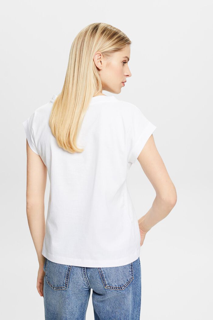 V-aukkoinen T-paita, WHITE, detail image number 2