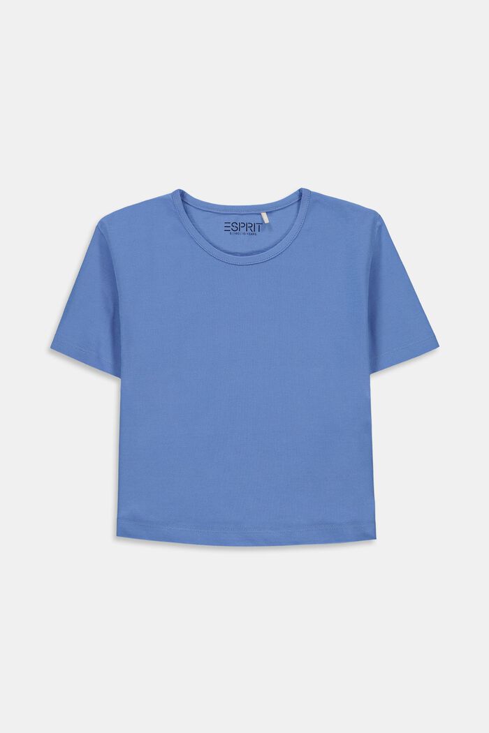 Vajaapituinen t-paita, jonka selässä painatus, LIGHT BLUE, overview
