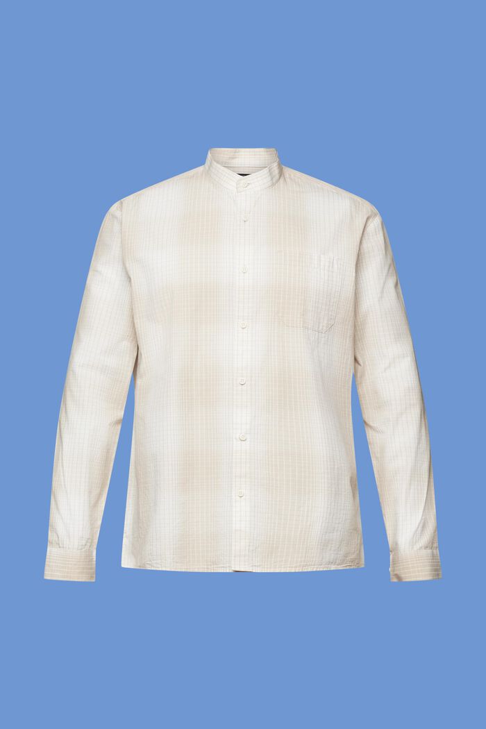 Liukuvärjätty paita, jossa on mandariinikaulus, LIGHT TAUPE, detail image number 7
