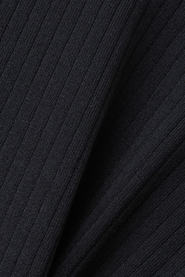 Väripalkkineulepusero pyöreällä pääntiellä, BLACK, detail image number 5