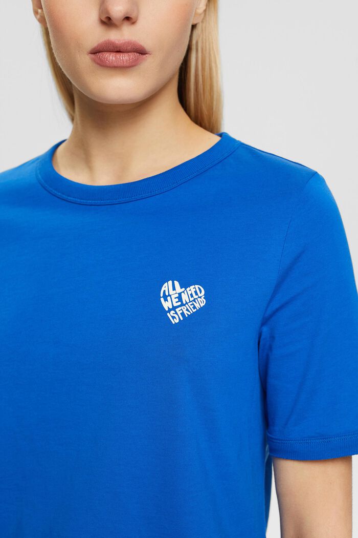 Puuvillainen T-paita, jossa sydämenmuotoinen logo, BLUE, detail image number 2