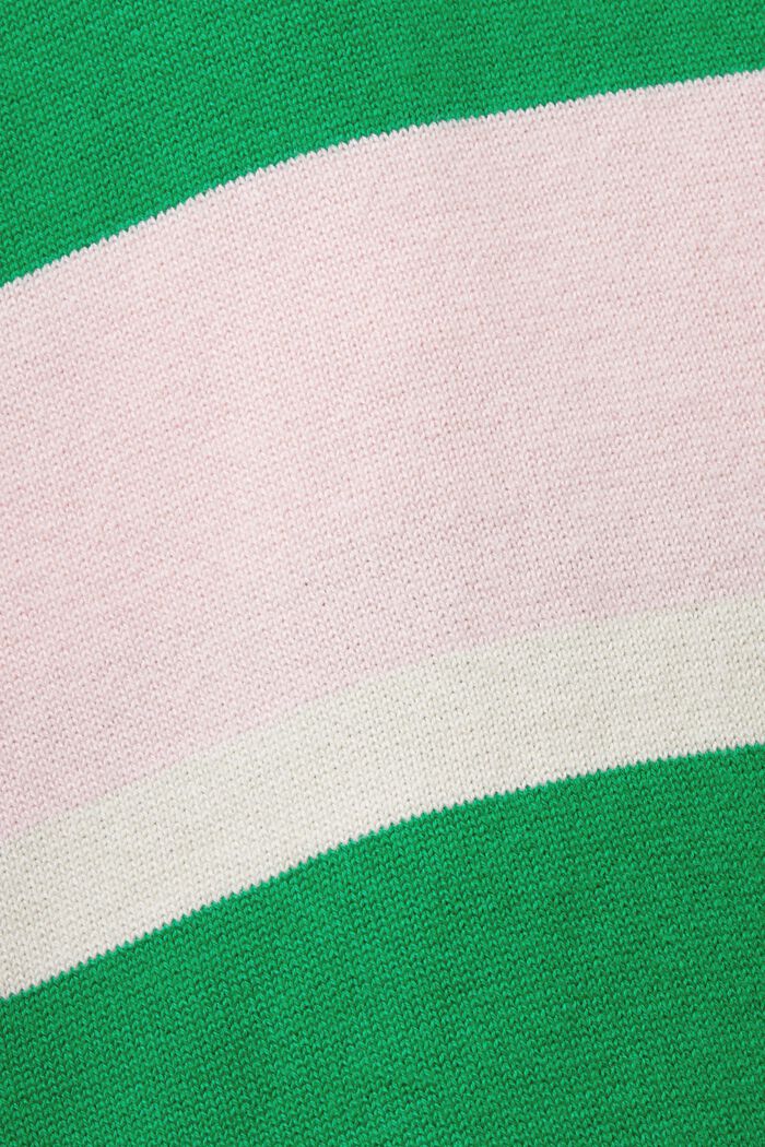 Raidallinen ja logollinen pikee-T-paita puuvillaa, GREEN, detail image number 5