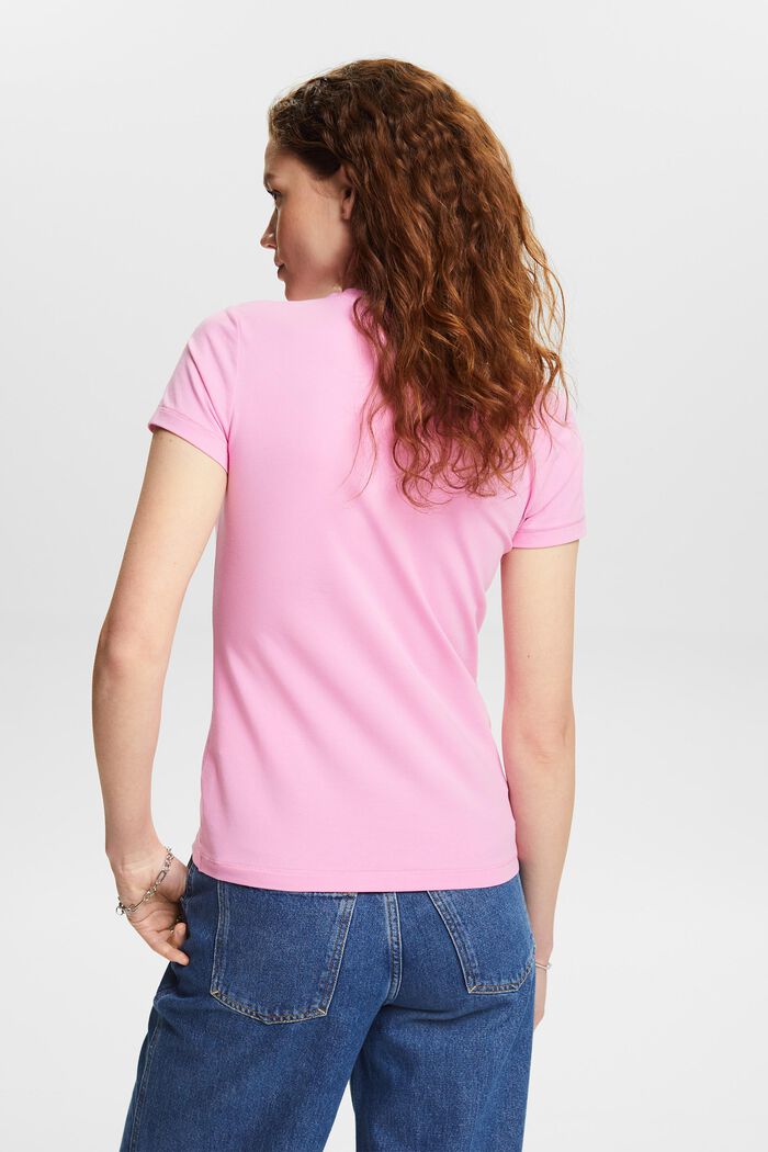 V-aukkoinen jersey-T-paita, PINK, detail image number 2