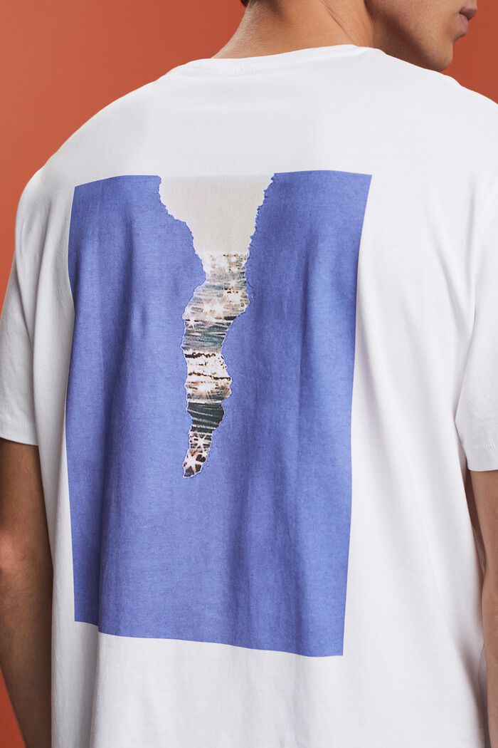 Jersey-t-paita 100 % puuvillaa, selässä painatus, WHITE, detail image number 2