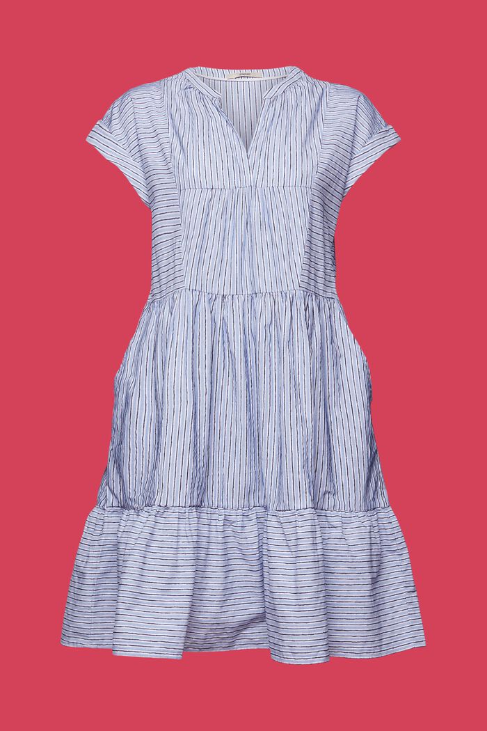 Raidallinen mekko 100 % puuvillaa, BRIGHT BLUE, detail image number 6
