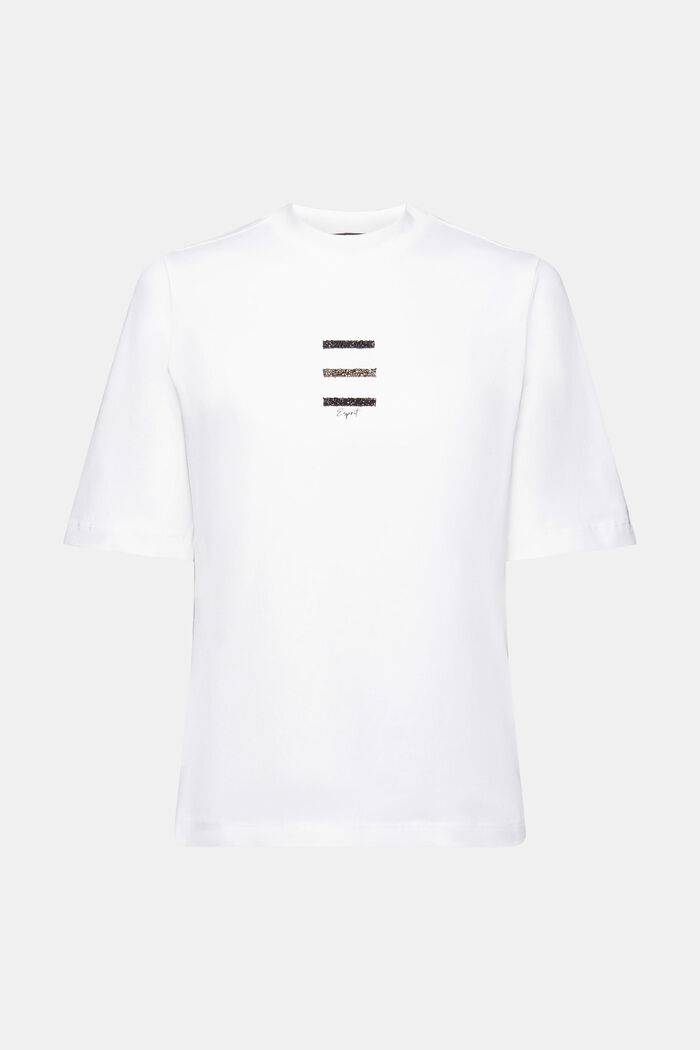 T-paita säihkyvällä kiviapplikoinnilla, WHITE, detail image number 6
