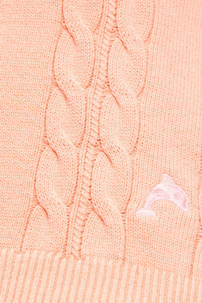 Delfiinilogo-palmikkoneulealuspaita, PINK, detail image number 4