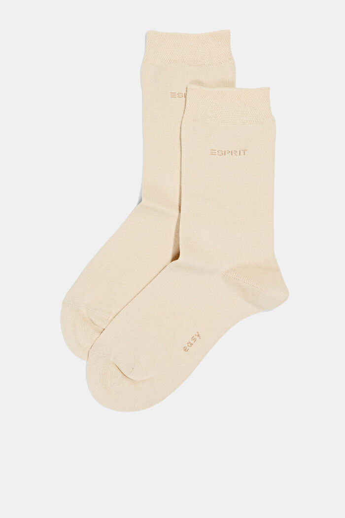 2 paria sukkia, luomupuuvillasekoitetta, CREAM, detail image number 0