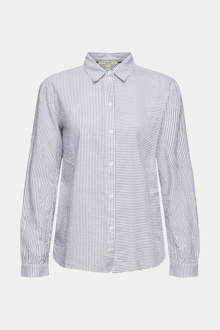 Raidallinen paitapusero, 100 % puuvillaa, WHITE, overview