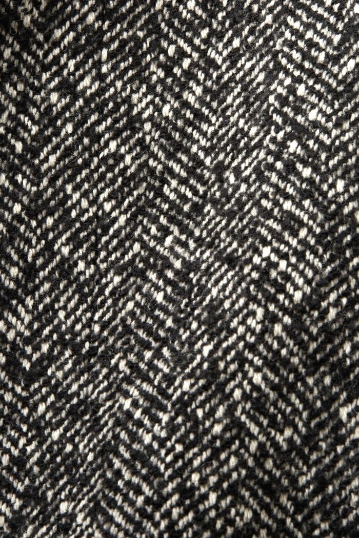 Kierrätettyä: pitkä kalanruotokuvioitu takki, BLACK, detail image number 5